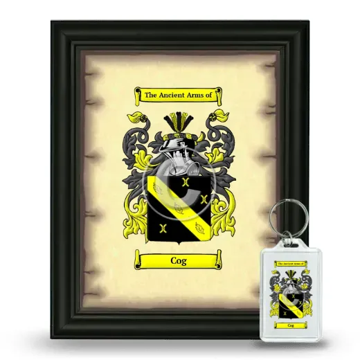 Cog Framed Coat of Arms and Keychain - Black