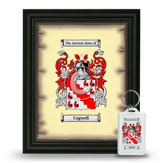 Cogwell Framed Coat of Arms and Keychain - Black