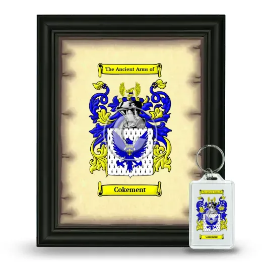Cokement Framed Coat of Arms and Keychain - Black