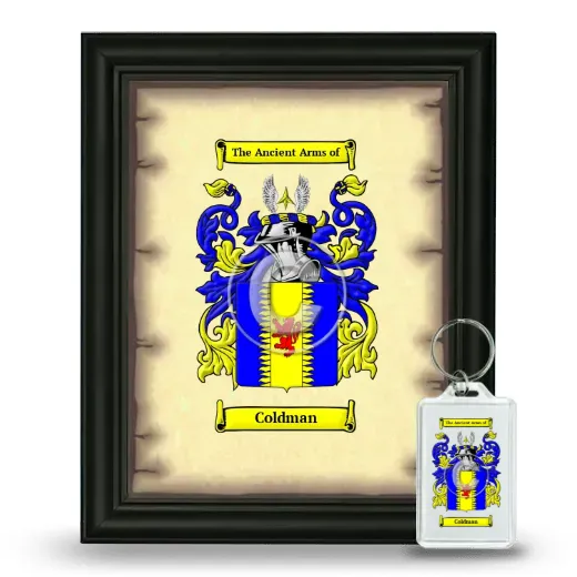 Coldman Framed Coat of Arms and Keychain - Black