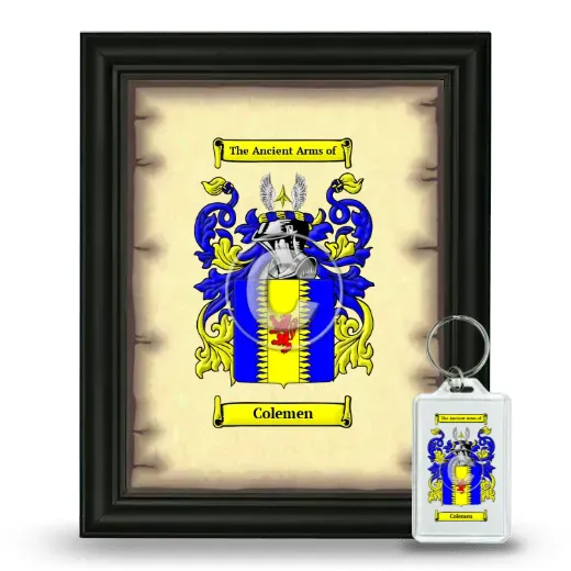 Colemen Framed Coat of Arms and Keychain - Black