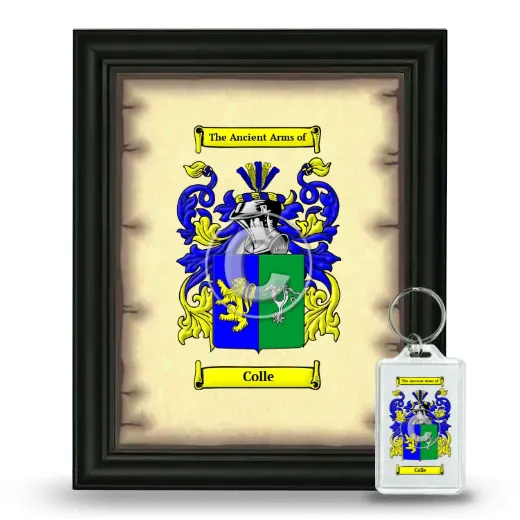 Colle Framed Coat of Arms and Keychain - Black