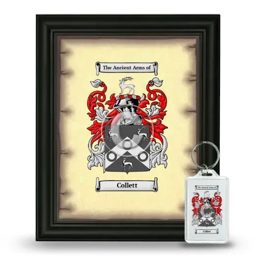 Collett Framed Coat of Arms and Keychain - Black