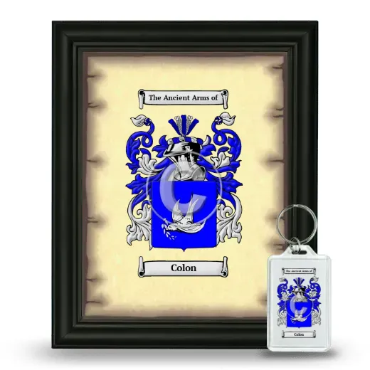 Colon Framed Coat of Arms and Keychain - Black