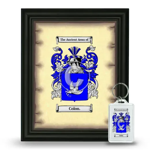 Colon. Framed Coat of Arms and Keychain - Black