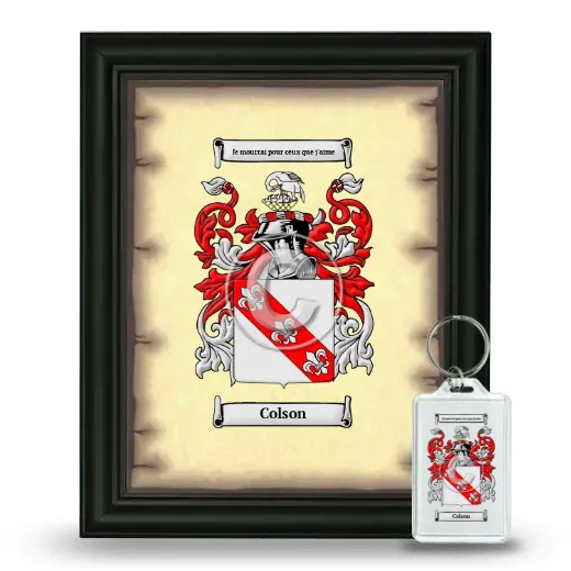 Colson Framed Coat of Arms and Keychain - Black