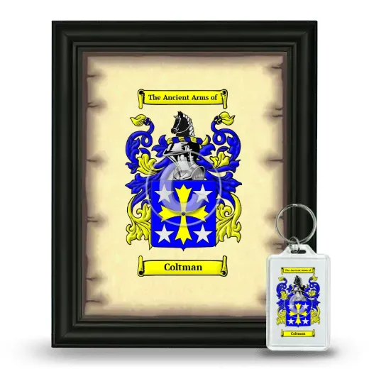 Coltman Framed Coat of Arms and Keychain - Black