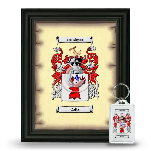 Colts Framed Coat of Arms and Keychain - Black
