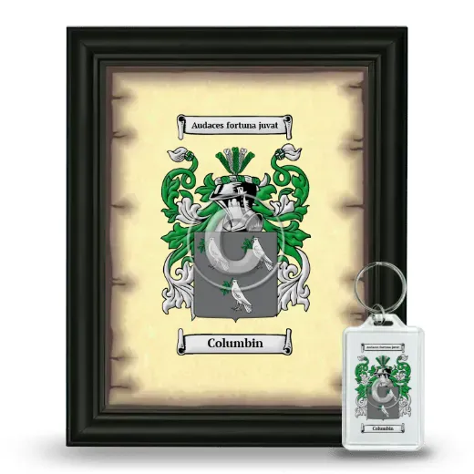 Columbin Framed Coat of Arms and Keychain - Black