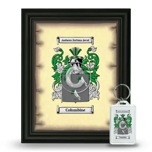 Columbine Framed Coat of Arms and Keychain - Black