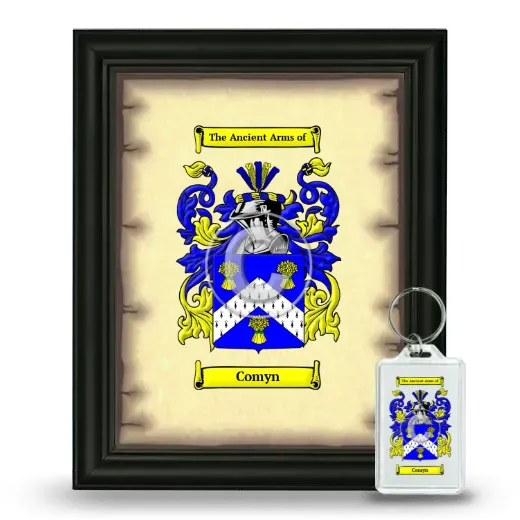 Comyn Framed Coat of Arms and Keychain - Black