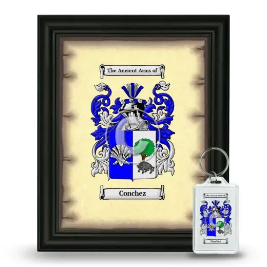 Conchez Framed Coat of Arms and Keychain - Black