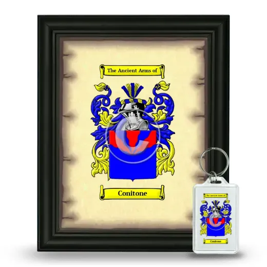 Conitone Framed Coat of Arms and Keychain - Black
