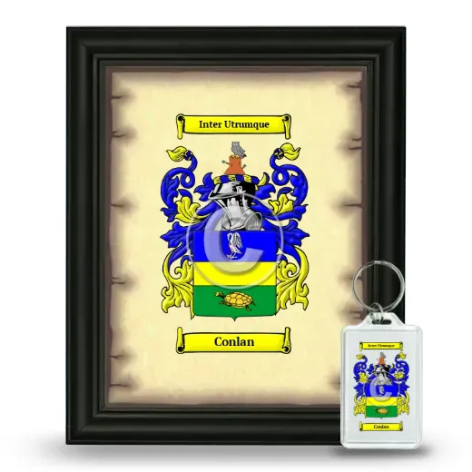 Conlan Framed Coat of Arms and Keychain - Black