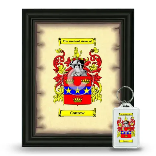 Conrow Framed Coat of Arms and Keychain - Black