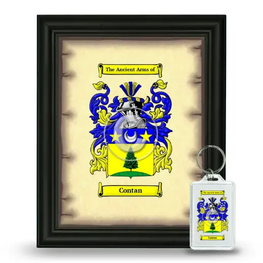 Contan Framed Coat of Arms and Keychain - Black
