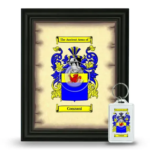 Conzani Framed Coat of Arms and Keychain - Black