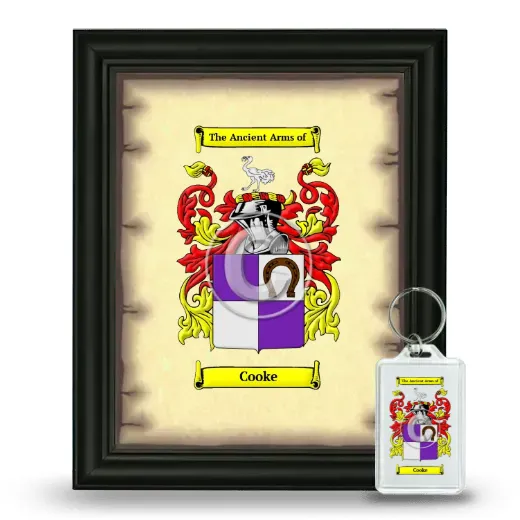 Cooke Framed Coat of Arms and Keychain - Black