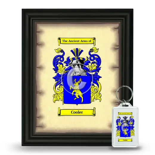Cooler Framed Coat of Arms and Keychain - Black