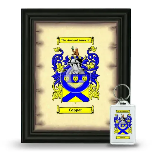 Copper Framed Coat of Arms and Keychain - Black