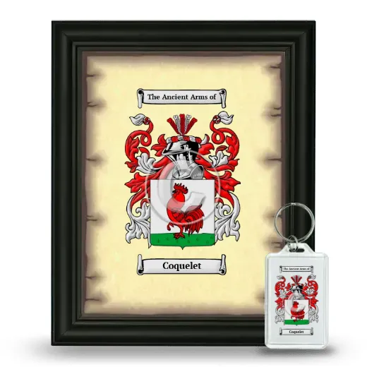 Coquelet Framed Coat of Arms and Keychain - Black
