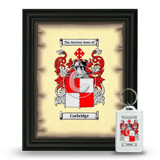 Corbridge Framed Coat of Arms and Keychain - Black