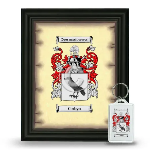 Corbyn Framed Coat of Arms and Keychain - Black