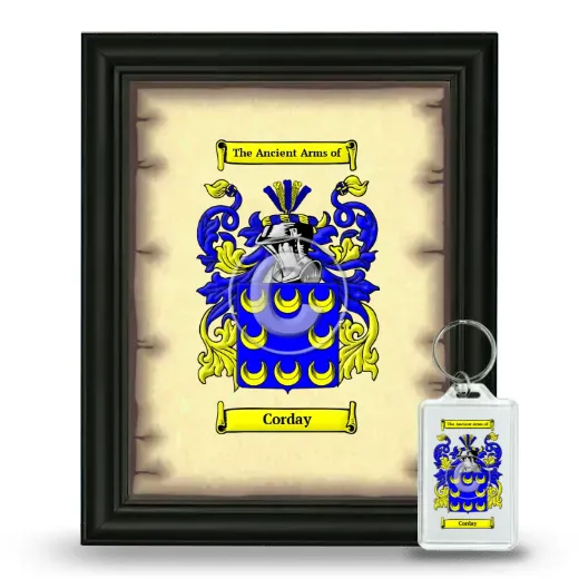 Corday Framed Coat of Arms and Keychain - Black
