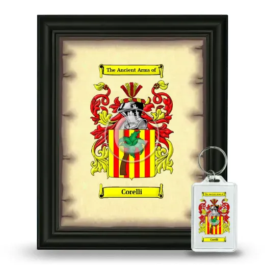 Corelli Framed Coat of Arms and Keychain - Black