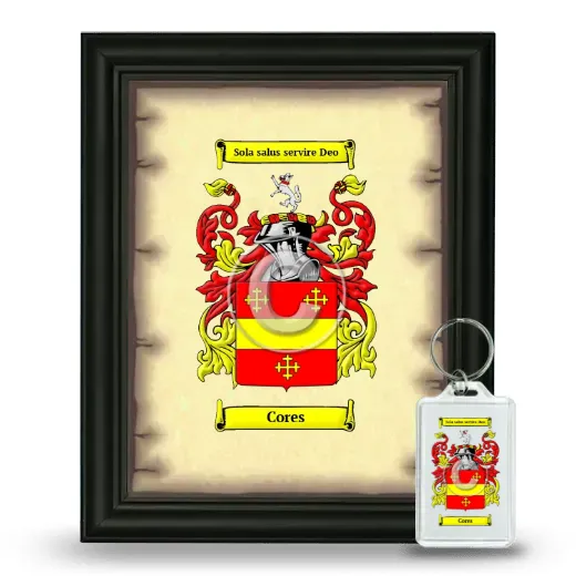 Cores Framed Coat of Arms and Keychain - Black
