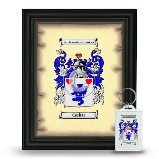 Corkar Framed Coat of Arms and Keychain - Black