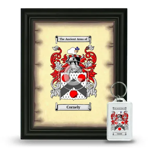 Cornely Framed Coat of Arms and Keychain - Black