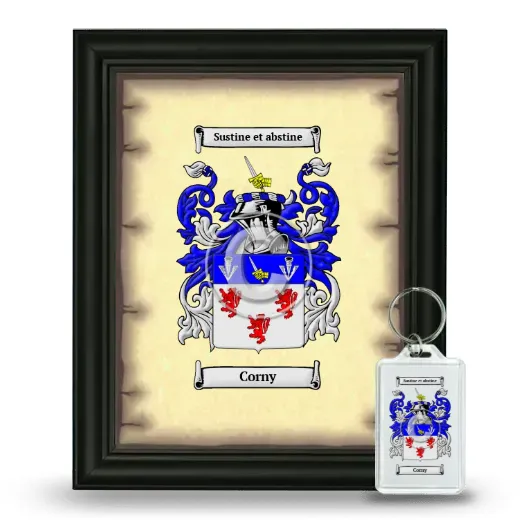 Corny Framed Coat of Arms and Keychain - Black