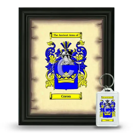 Coron Framed Coat of Arms and Keychain - Black