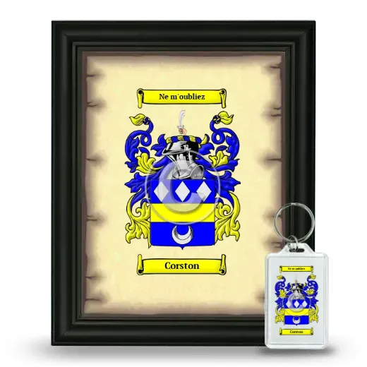 Corston Framed Coat of Arms and Keychain - Black