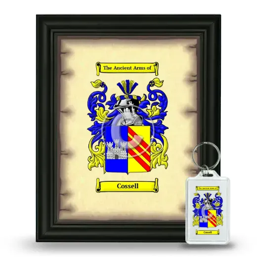 Cossell Framed Coat of Arms and Keychain - Black