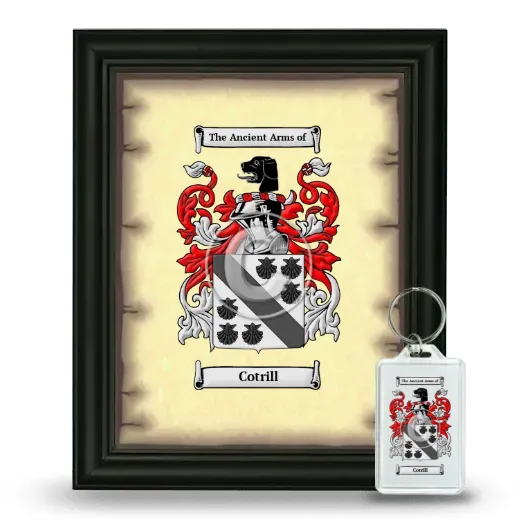 Cotrill Framed Coat of Arms and Keychain - Black