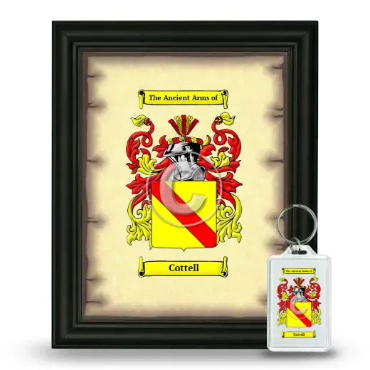 Cottell Framed Coat of Arms and Keychain - Black