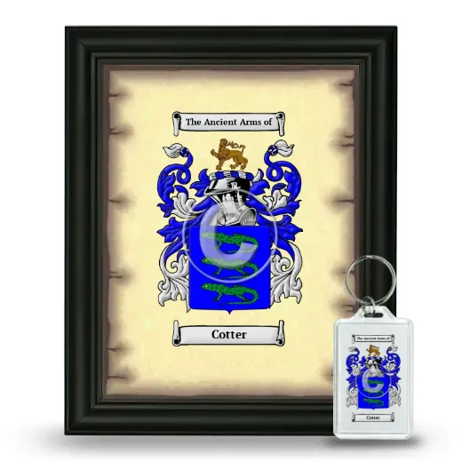 Cotter Framed Coat of Arms and Keychain - Black