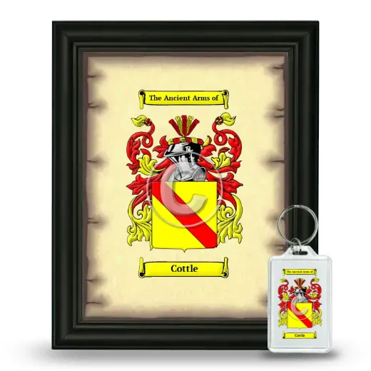Cottle Framed Coat of Arms and Keychain - Black