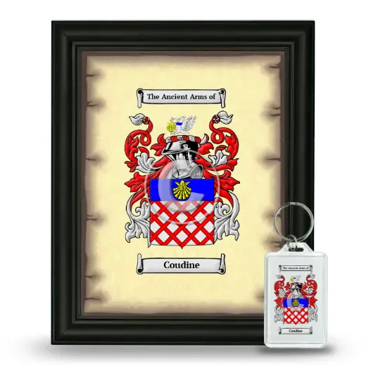 Coudine Framed Coat of Arms and Keychain - Black