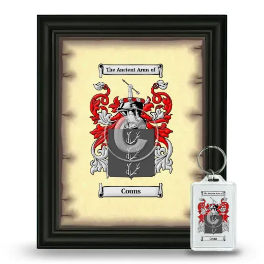 Couns Framed Coat of Arms and Keychain - Black