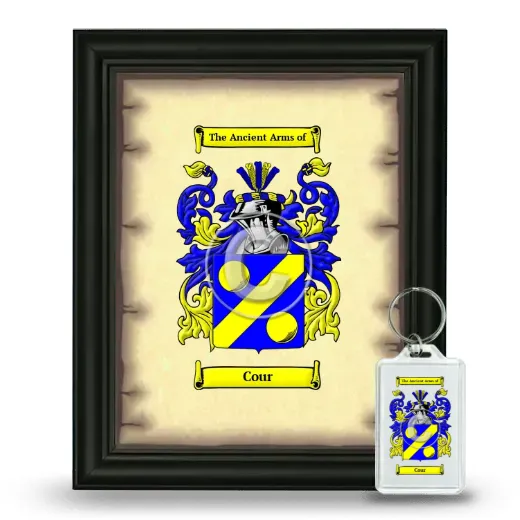 Cour Framed Coat of Arms and Keychain - Black