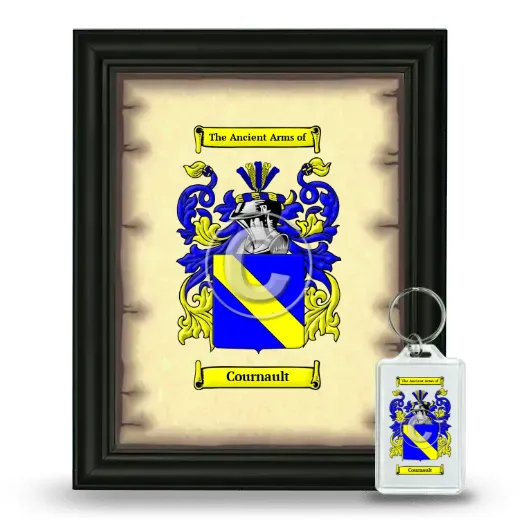 Cournault Framed Coat of Arms and Keychain - Black