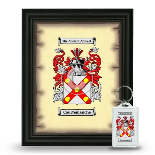 Courtemanche Framed Coat of Arms and Keychain - Black