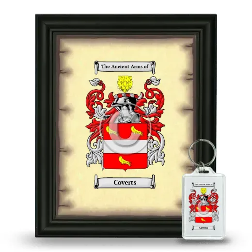 Coverts Framed Coat of Arms and Keychain - Black