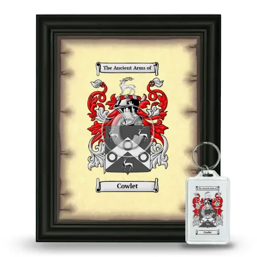 Cowlet Framed Coat of Arms and Keychain - Black