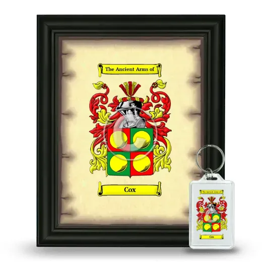Cox Framed Coat of Arms and Keychain - Black