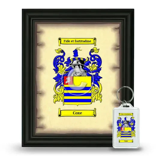 Coxe Framed Coat of Arms and Keychain - Black