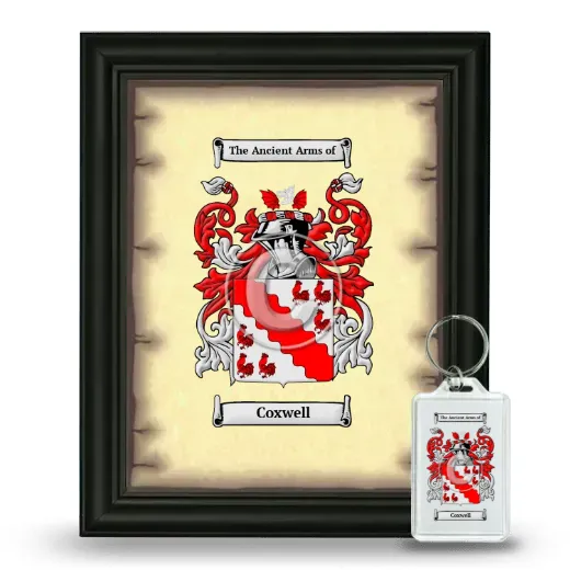 Coxwell Framed Coat of Arms and Keychain - Black